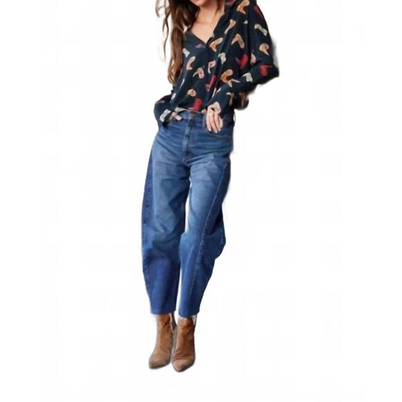 NEW CATHERINE GEE daria french cuff silk blouse in navy- multi boots